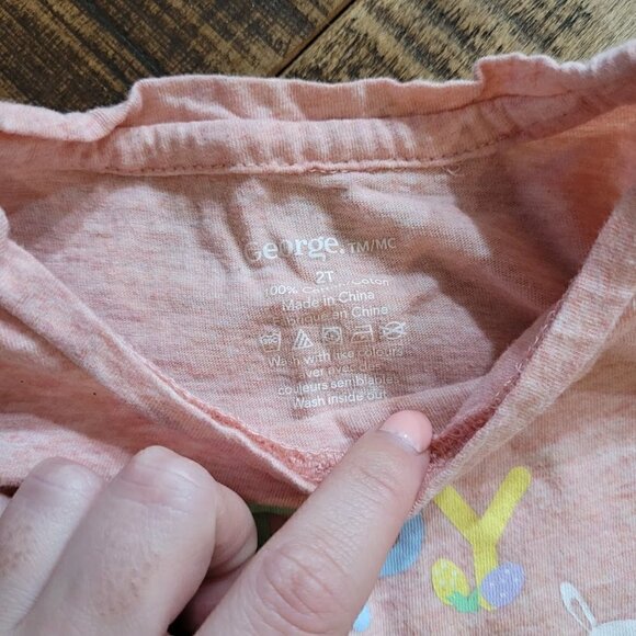 Pink Easter Tshirt Toddler 2T - Picture 3 of 4